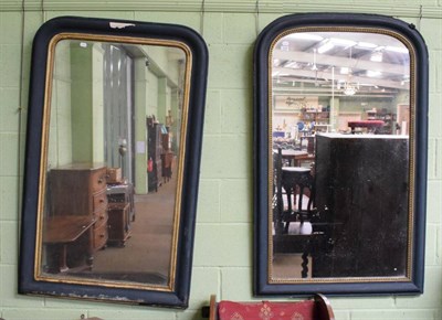 Lot 1259 - Two Victorian painted rectangular form mirrors