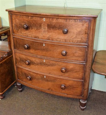 Lot 1264 - A Victorian bow fronted four-height chest of drawers