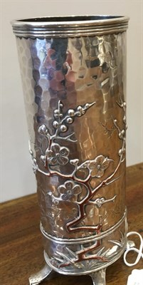 Lot 181 - An American Aesthetic Silver and Mixed Metal Vase, Whiting Mfg Co, New York, last quarter 19th...