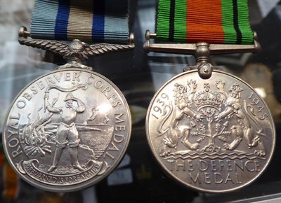 Lot 4 - A Royal Observer Corps Medal and Defence Medal, awarded to OBSERVER LIEUTENANT H (Harold)...