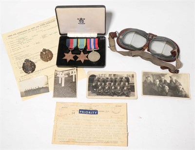 Lot 13 - A Second World War Casualty Trio, comprising 1939-45 Star, Air Crew Europe Star and War Medal,...