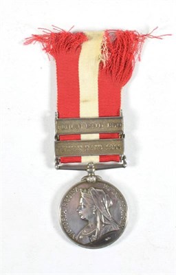 Lot 35 - A Canada General Service Medal, with two clasps FENIAN RAID 1866 and FENIAN RAID 1870, awarded...
