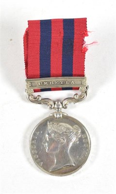 Lot 39 - An India General Service Medal 1854, with clasp UMBEYLA, awarded to 438 PTE.JOSEPH GREAVES....