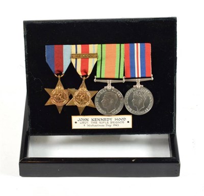 Lot 50 - A Second World War Casualty Group of Four Medals, awarded to Lieutenant John Kennedy Hood, The...