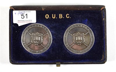 Lot 51 - Oxford University Boat Club - a Pair of Silver Medallions, presented for the Oxford University...