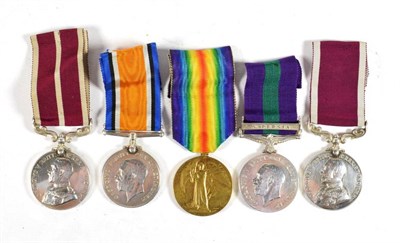 Lot 59 - A First World War Meritorious Group of Five Medals, awarded to 5959 S-SJT. W.E.TAYLOR R.A.,...