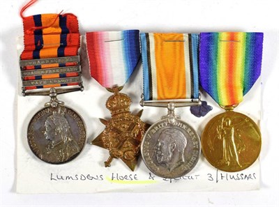 Lot 60 - A Boer War/First World War Group of Four Medals, awarded to TPR.C.L.BELL LUMSDEN'S HORSE (later...