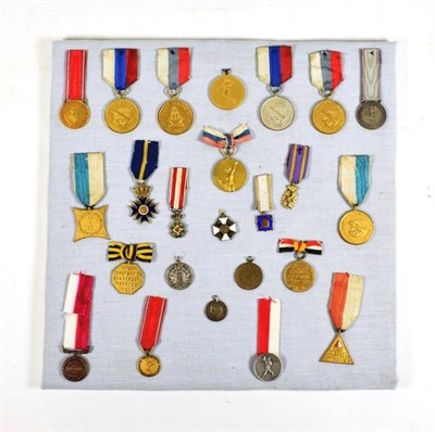 Lot 62 - A Collection of Twenty Four Continental Miniature Dress Medals and Ephemeral Decorations, including