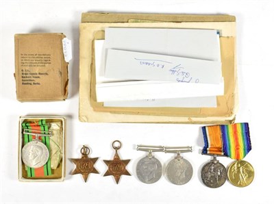 Lot 67 - A Family Group of First/Second World War Medals, comprising British War Medal, Victory Medal...