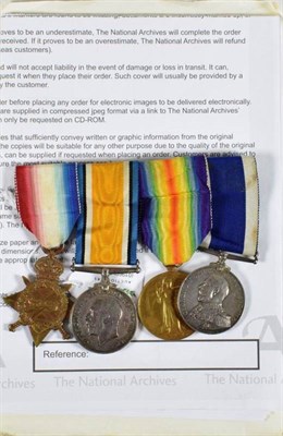 Lot 73 - A First World War Naval Long Service Group of Four Medals, awarded to 194711 J (James) A...