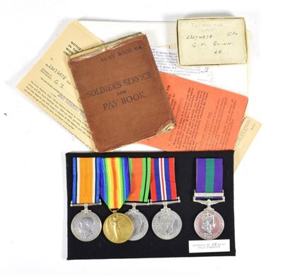 Lot 74 - A First/Second World War Family Group of Medals, awarded to 19375 SJT.G.QUINN. R.LANC.R.,...