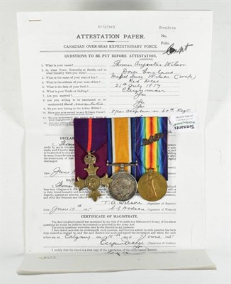 Lot 80 - A First World War OBE Trio, awarded to HON. MAJOR T.A. WILSON, Chaplain to the 12th Canadian...