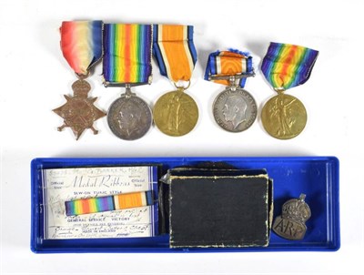 Lot 83 - A First World War Trio, awarded to M2-082099 PTE.T.R.KEWIN, A.S.C., comprising 1914-15 Star,...