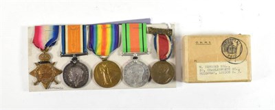 Lot 93 - A First/Second World War Group of Five Medals, awarded to 54163 GNR.W.NEWCOMBE, R.F.A.,...