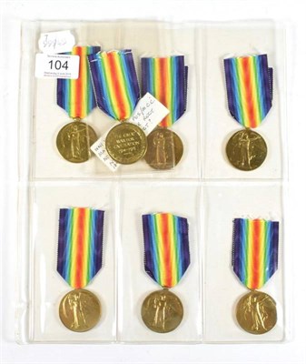 Lot 104 - Seven Single Victory Medals, awarded to 29546 PTE.G.LAMBERT. NORF.R.; 23432 PTE.V.PATRICK...