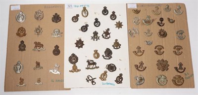 Lot 121 - A Collection of Twenty Two British Light Infantry Cap and Collar Badges, in bronze, brass,...