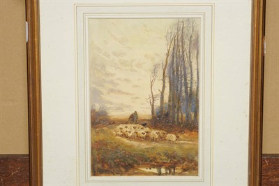 Lot 807 - William Manners RBA (c.1860-c.1940) "Returning at Dusk" Signed and dated 1912, inscribed on an...