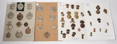 Lot 124 - A Collection of Forty Eight British Military Cap Badges, including white metal Scottish...