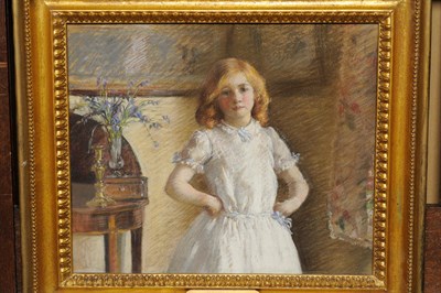 Lot 808 - Frederick (Fred) Stead ARCA (1863-1940) "Girl in  White Dress" Said to be signed, possibly...