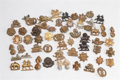 Lot 132 - A Collection of Twenty Nine Pairs of Infantry Collar Badges, mainly brass and bronze, including two