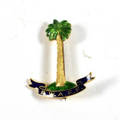 Lot 140 - An 18 Carat Gold and Enamel Sweetheart Brooch to the Royal West African Frontier Force,...
