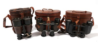 Lot 167 - Three Pairs of First World War British Binoculars:- Prismatic x 6, by Dollond, London, marked...