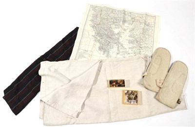 Lot 186 - A Small Quantity of Militaria, including a pair of military issue white kid mittens gloves, the...