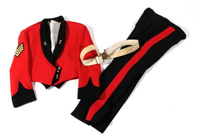 Lot 197 - An Elizabeth II Mess Dress Uniform to a Sergeant, Royal Engineers, comprising scarlet jacket, black