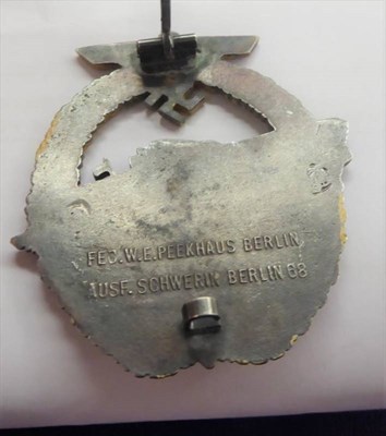Lot 209 - A German E-Boat War Badge, Second Type, the solid back  marked FEC.W.E.PEEKHAUS...