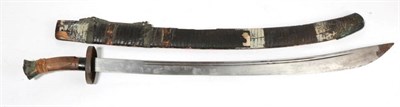 Lot 223 - A Late 19th/Early 20th Century Chinese Dao, the 77cm single edge curved steel blade widening at the