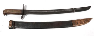 Lot 228 - A Second World War Japanese Heiho Conversion of a Dutch Klewang, the 43cm cut-down steel blade...