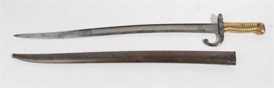 Lot 240 - A French Model 1866 Yataghan Sword Bayonet, the St Etienne  T section steel blade engraved and...