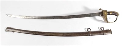 Lot 246 - A 19th Century German (Saxony) Cavalry Sword, the 90.5cm single edge curved steel blade with narrow