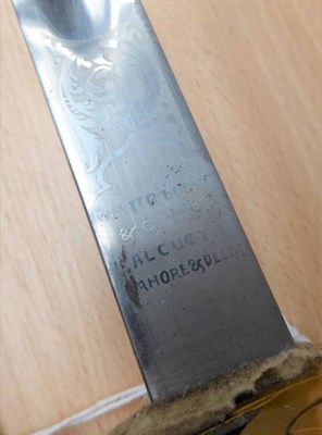 Lot 277 - A George V Indian Army Rifle Brigade Sword, the 82cm fullered steel blade etched with GRI...
