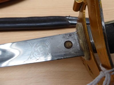 Lot 277 - A George V Indian Army Rifle Brigade Sword, the 82cm fullered steel blade etched with GRI...