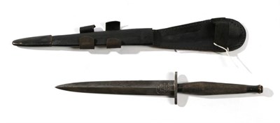 Lot 279 - A Copy of a Fairbairn Sykes F.S. Fighting Knife, second pattern, the 17.5cm double edge hand forged