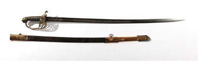 Lot 286 - A Victorian 1845 Pattern Infantry Officer's Sword, the 82cm single edge fullered steel blade etched
