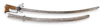 Lot 298 - A Late 17th/Early 18th Century Moroccan/Arab Nimcha (Mahratta Sabre), each side of the 83.5cm...