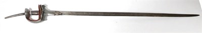 Lot 304 - A 17th Century Indian Firangi, the European 97cm straight single edge blade with two narrow fullers