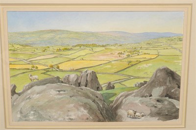 Lot 827 - Geoffrey Jenkinson RCamA (1925-2005) "Great Arncliffe Crag, Wharfedale" Signed and dated 1975,...