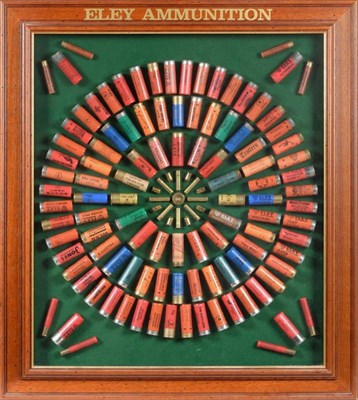 Lot 341 - A Modern Eley Cartridge Display, set a concentric circle of deactivated vintage and modern...