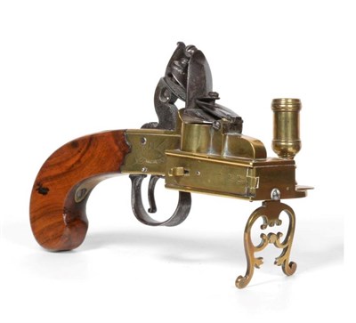 Lot 353 - An Early 19th Century Flintlock Tinder Lighter by Ryan & Watson, London, with steel frizzen pan...