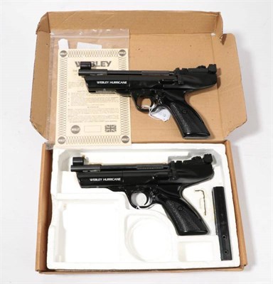 Lot 364 - PURCHASER MUST BE 18 YEARS OF AGE OR OVER Two Webley Hurricane .22 Calibre Air Pistols, each...