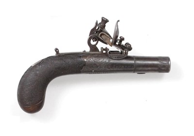 Lot 384 - An Early 19th Century Flintlock Muff Pistol by Samuel Nock, London, with blued finish, the...