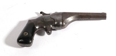 Lot 387 - A Hammond 'Bulldog' Patent Single Shot .44 Rimfire Deringer, the 10cm octagonal steel barrel...