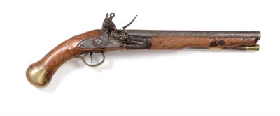 Lot 396 - A British 1801 Pattern Flintlock Sea Service Pistol, 25 bore, the 30.5cm steel barrel stamped...