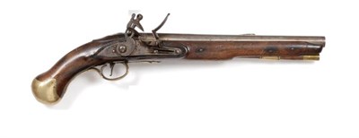 Lot 397 - A British 1801 Pattern Flintlock Sea Service Pistol, 25 bore, the 30.5cm steel barrel stamped...