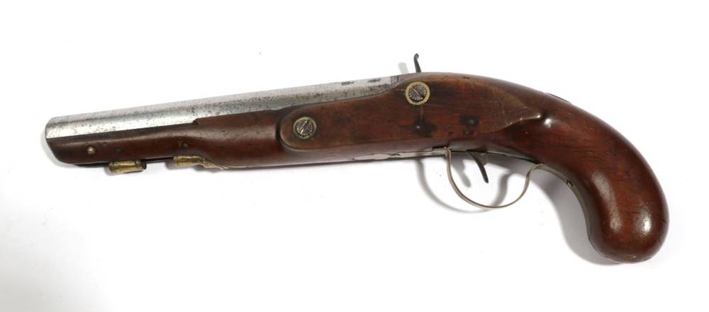 Lot 403 - A Late 18th/Early 19th Century Officer's 16 Bore Pistol by Gillet of Bristol, converted to...