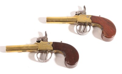 Lot 408 - A Pair of Early 19th Century Percussion Pocket Pistols by Wilkinson, Bristol, each with a 5cm round