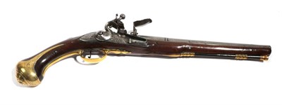 Lot 413 - An 18th Century Flintlock Holster Pistol by W Mawd, 15 bore, the 33cm two stage round steel...